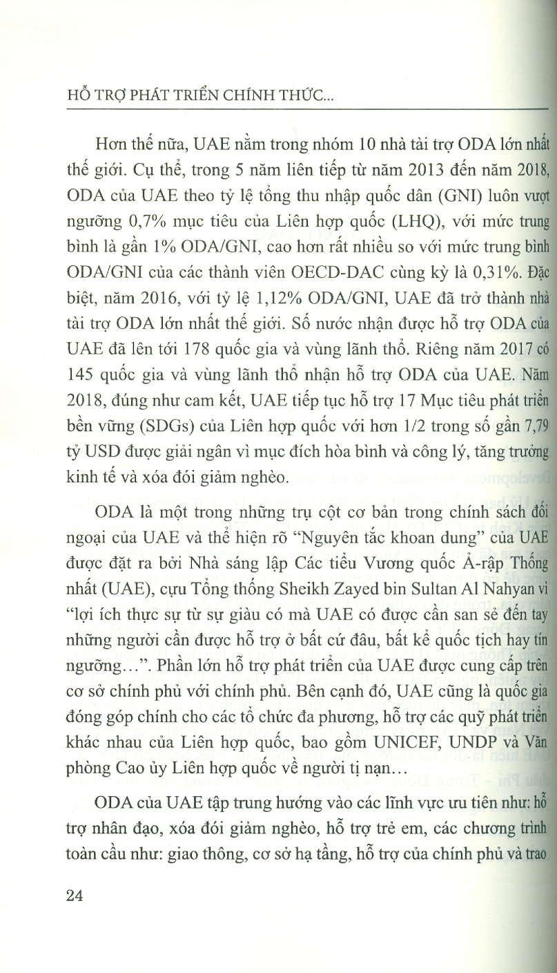 Hỗ Trợ Phát Triển Chính Thức Của Các Tiểu Vương Quốc Ả-Rập Thống Nhất Và Khả Năng Hợp Tác Với Việt Nam (Sách chuyên khảo) - Đỗ Đức Hiệp (Chủ biên)