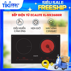 Bếp 1 điện 1 từ Ecalite EL-MK2688IR - Kính Ceramic bền - Có Inverter tiết kiệm điện - Hàng chính hãng