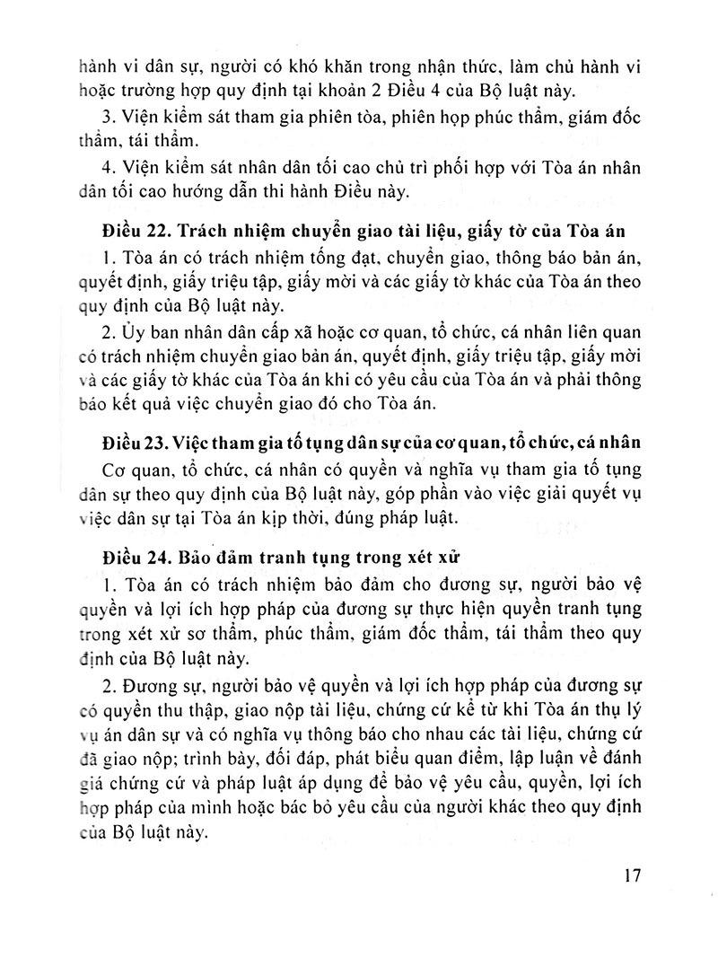 Bộ Luật Tố Tụng Dân Sự Của Nước Cộng Hòa Xã Hội Chủ Nghĩa Việt Nam (2016)