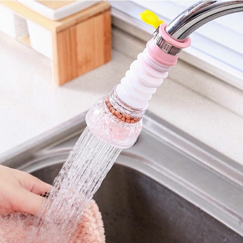 Vòi tăng áp suất , đầu vòi nối rửa bát tăng áp xoay 360 độ cho bồn rửa chén có than hoạt tính