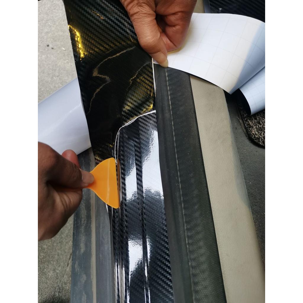 Decal Nano Dày - Dẻo Đa Năng, Chống Thấm, Chống Trầy Xước Cuộn Dài 3 Mét - Vân carbon - băng dính trong suốt