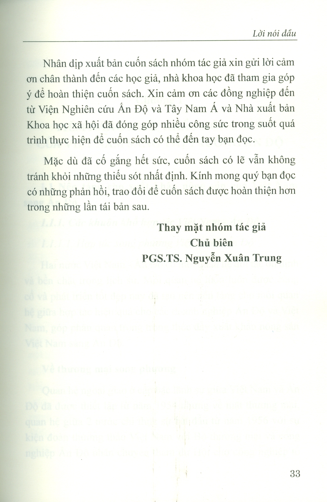 Thúc Đẩy Xuất Khẩu Hàng Nông Sản Của Việt Nam Sang Thị Trường Ấn Độ (Sách chuyên khảo) - PGS. TS. Nguyễn Xuân Trung chủ biên