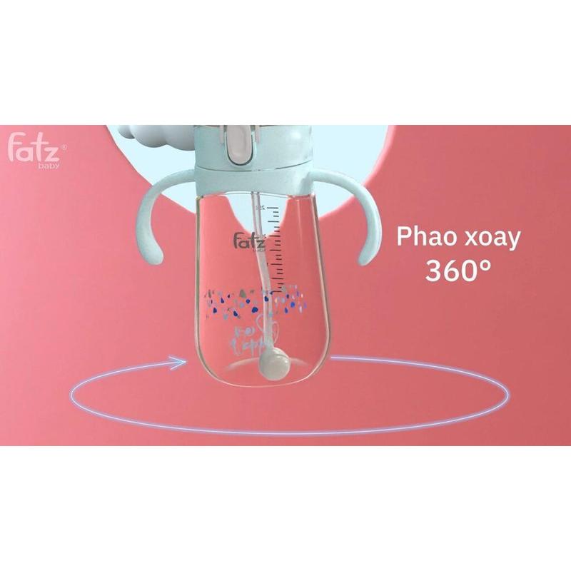 Bình uống nước PPSU bật hút 2 tay cầm với phao 360 độ 250ml Fatzbaby Fatz Sippy 2 - FB0298BT Hàng Chính Hãng