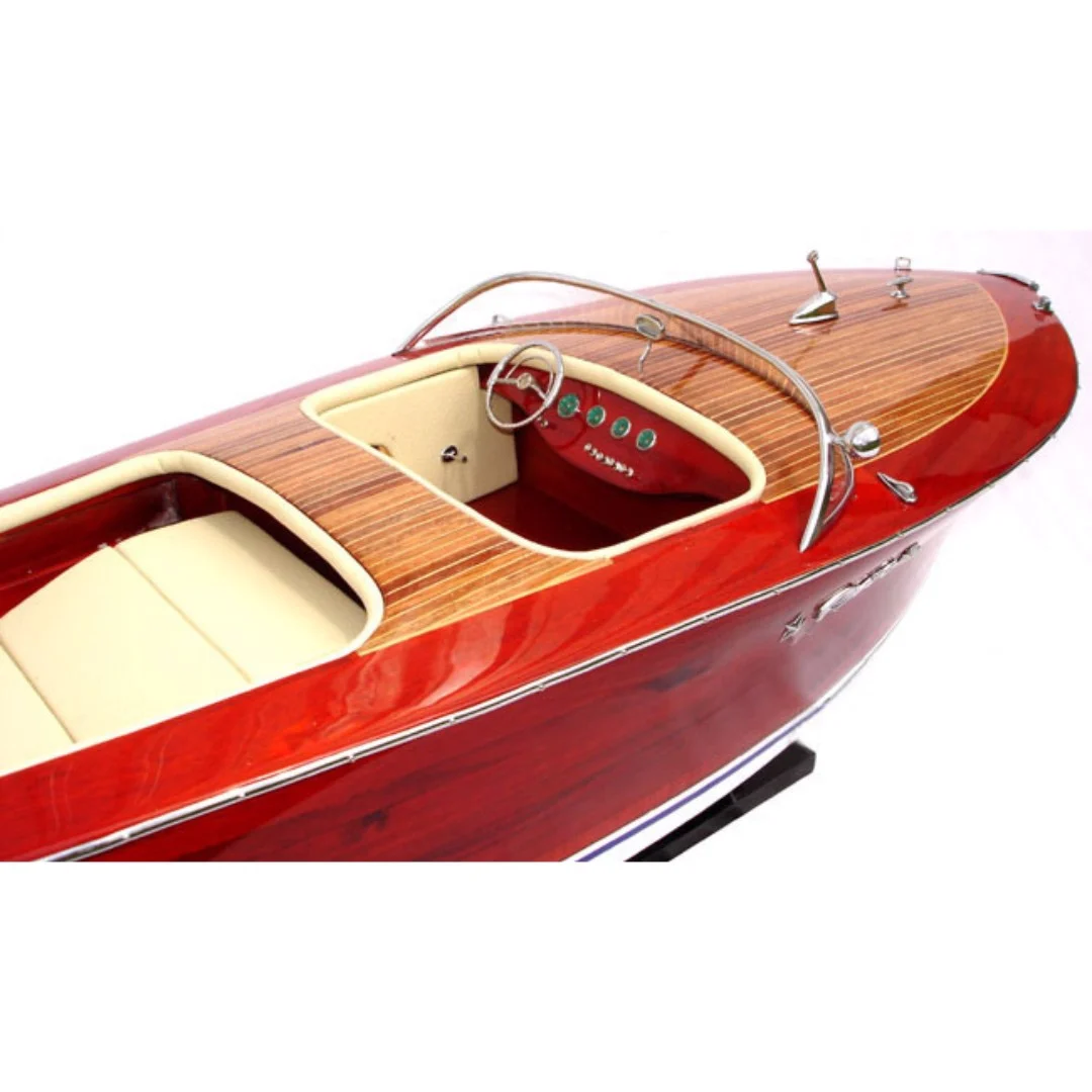 Mô hình cano RIVA FLORIDA cao cấp, mô hình thuyền gỗ tự nhiên sang trọng lắp ráp sẵn 1st FURNITURE