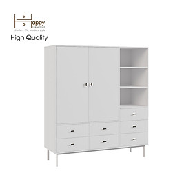 [Happy Home Furniture] BECKY, Tủ quần áo nhiều ngăn - chân sắt ,  160cm x 55cm x 180cm ( DxRxC), TCM_014