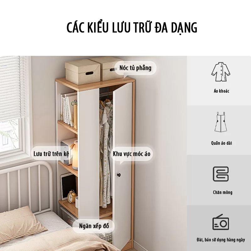 Tủ Quần Áo Phối Ngăn Để Đồ Đa Năng, Nhỏ Gọn Thương Hiệu SIB Decor TA14