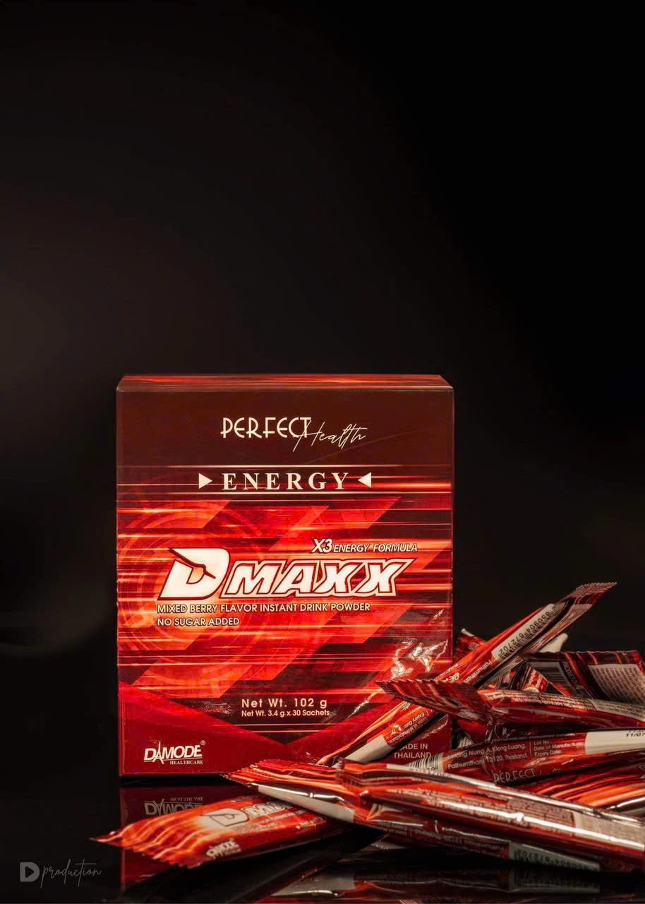 DMAXX thức uống bổ sung vitamin năng lượng không đường DAMODE 7 gói dùng thử màu đỏ