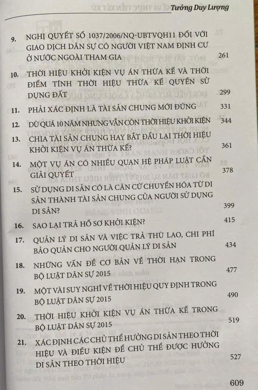 Thời Hiệu, Thừa Kế Và Thực Tiễn Xét Xử