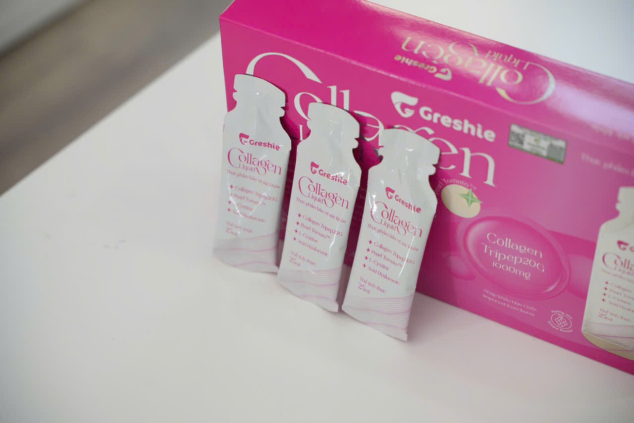 Combo 3 hộp Greshie Collagen Liquid - Collagen dạng nước chống lão hóa, đẹp da ( TẶNG 1 KCN NEUTROGENA)