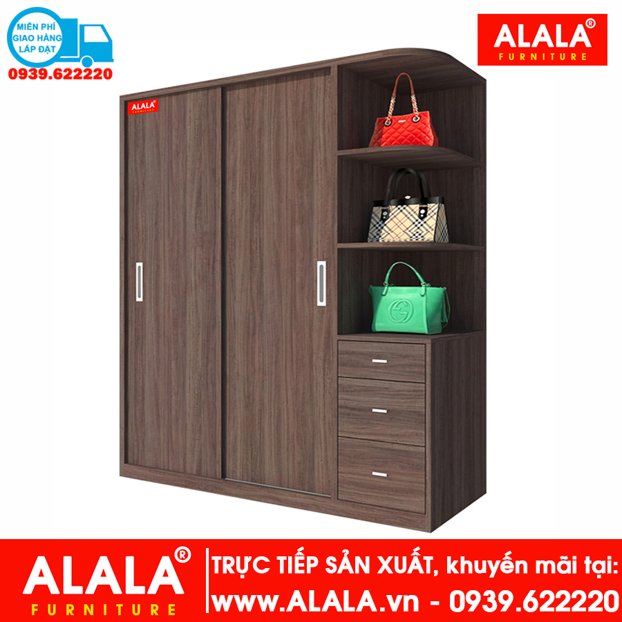 Tủ quần áo ALALA268 gỗ HMR chống nước - www.ALALA.vn - 0939.622220