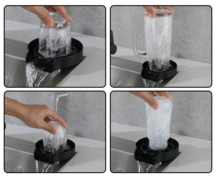 Vòi phun rửa ly cốc tự động inox 304 sơn đen Hobby home decor VRLD