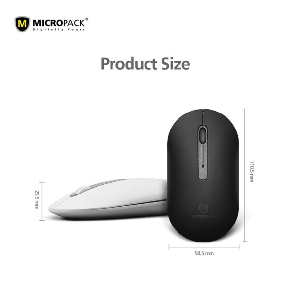 Chuột Không Dây MicroPack INSPIRE 2 MP-707B Bluetooth 5.0 Kiểu Dáng Mỏng Nhẹ HIện Đại Di Chuột Nhạy Chính Xác 1200CPI Hàng Chính Hãng