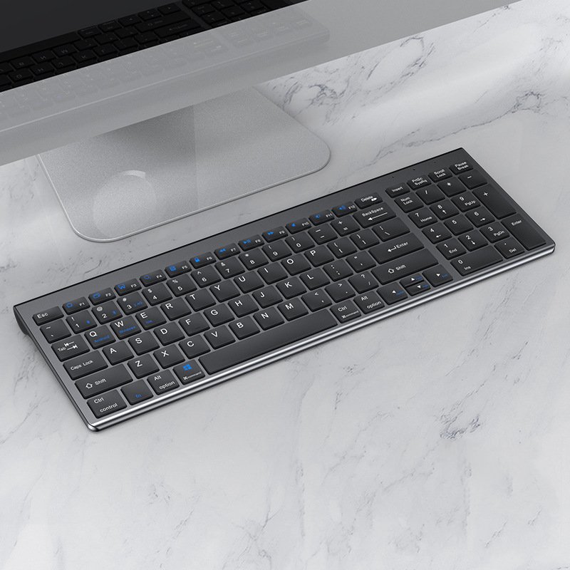 Bàn phím không dây mini W160 - pin sạc - đa kết nối bluetooth 5.0 + 3.0 + Usb wireless 2.4G hàng nhập khẩu