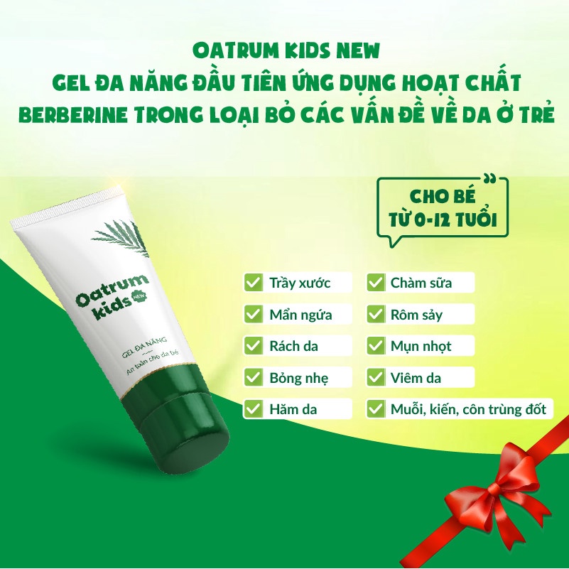 Gel bôi da đa năng Oatrum Kids New Tuýt 20g - bé hết trầy xước, rách da, bỏng, côn trùng đốt, hăm, chàm sữa