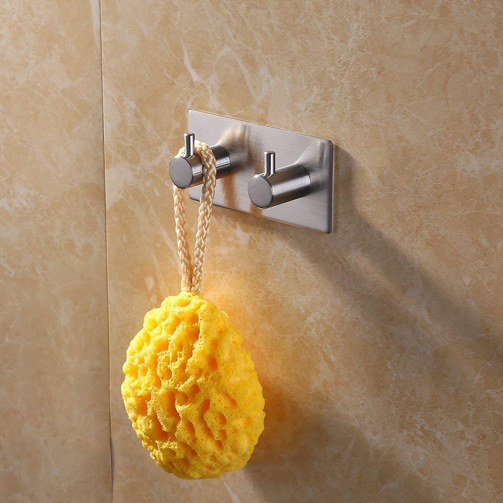 Móc treo quần áo 2 chấu dán tường inox 304 Hobby home decor 2TV160