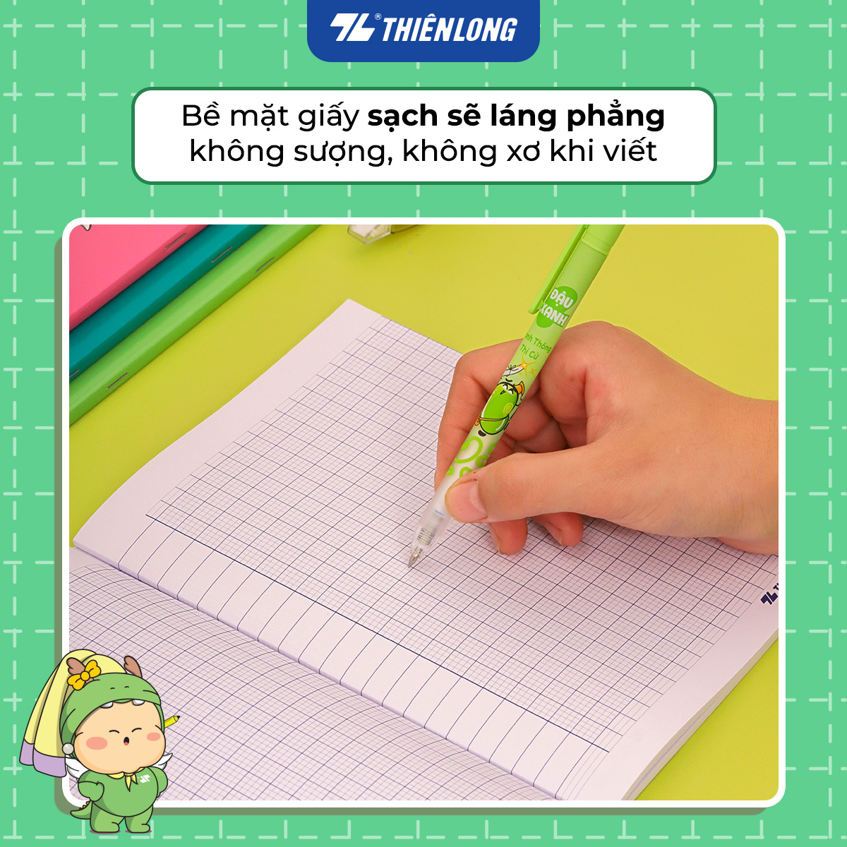 Tập học sinh 96 trang 4 ô ly vuông 2mm 100gsm NB-124 Thiên Long - Mẫu ngẫu nhiên