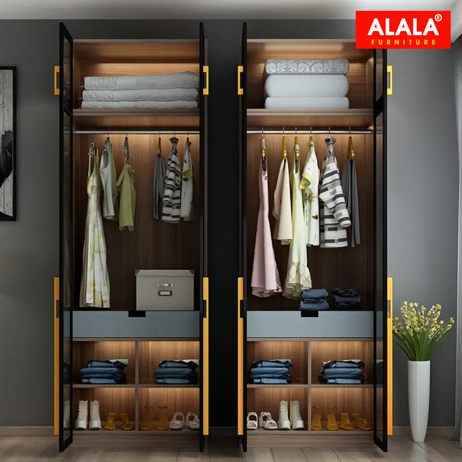 Tủ quần áo ALALA cánh kính cao cấp/ Miễn phí vận chuyển và lắp đặt/ Đổi trả 30 ngày/ Sản phẩm được bảo hành 5 năm từ thương hiệu ALALA