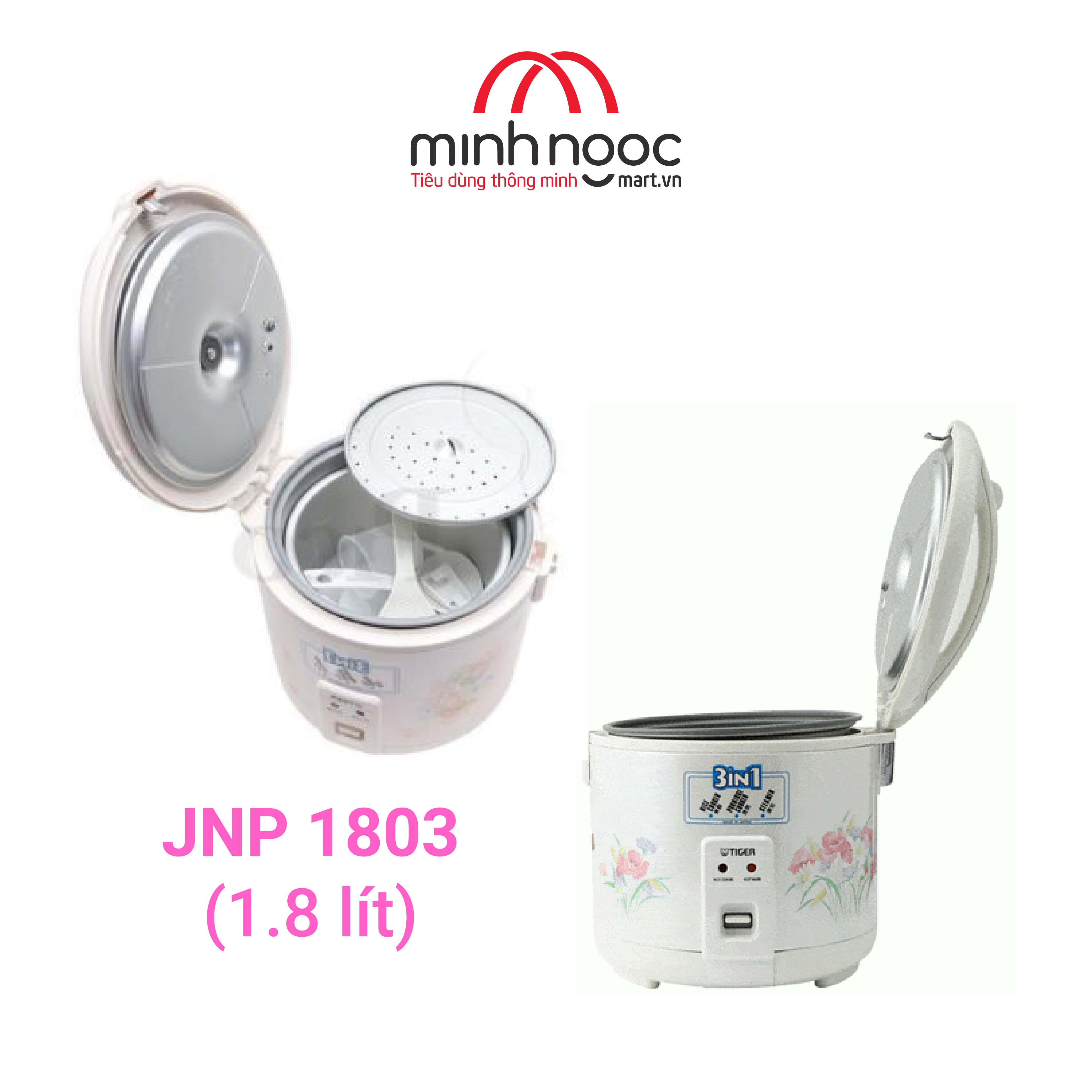 HÀNG CHÍNH HÃNG: Nồi cơm điện Tiger dung tích 1.8l JNP - 1803 MADE IN JAPAN màu hồng