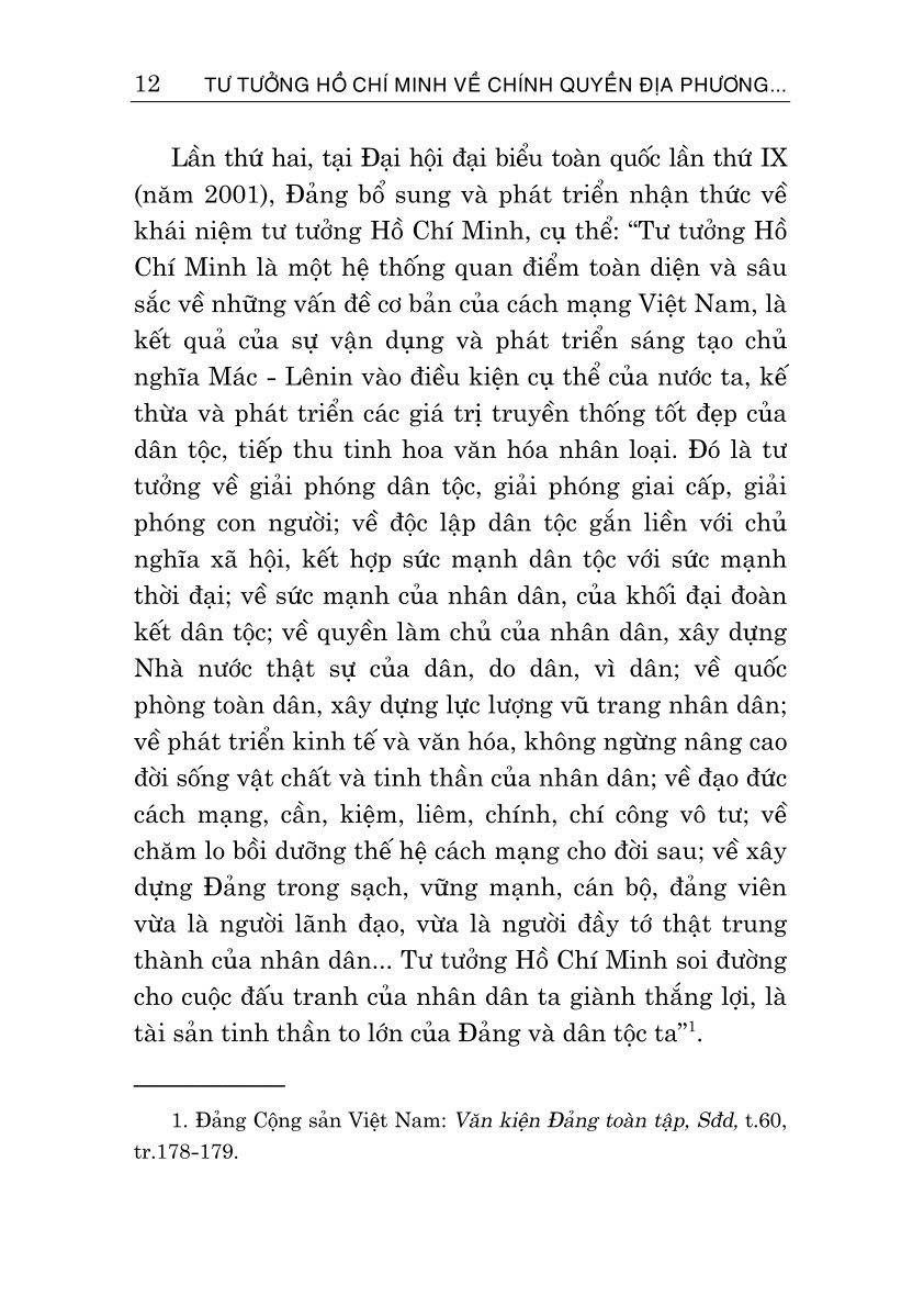 Tư tưởng Hồ Chí Minh về chính quyền địa phương và vận dụng xây dựng, hoàn thiện chính quyền địa phương ở Việt Nam hiện nay (Sách chuyên khảo)