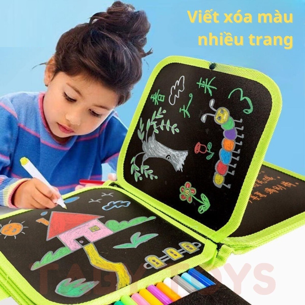 Vở Vẽ Xóa Được, Vở Tự Xóa, Sách Viết Xóa Được 10 Trang Tặng Kèm 6 Bút - Hàng Chính Hãng