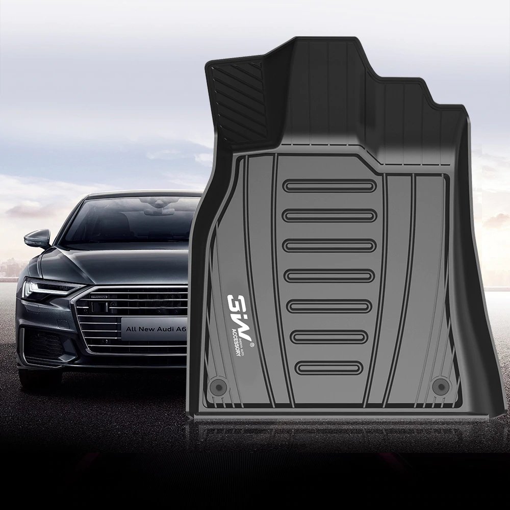 Thảm lót sàn xe ô tô Audi Q3 2011 - 2018 Nhãn hiệu Macsim 3W chất liệu nhựa TPE đúc khuôn cao cấp - màu đen