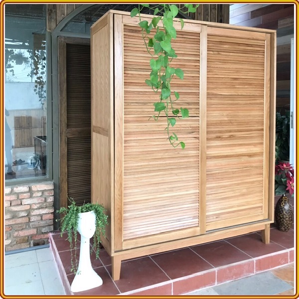 Tủ quần áo gỗ sồi cửa lùa Tundo 140 x 60 x 200 cm