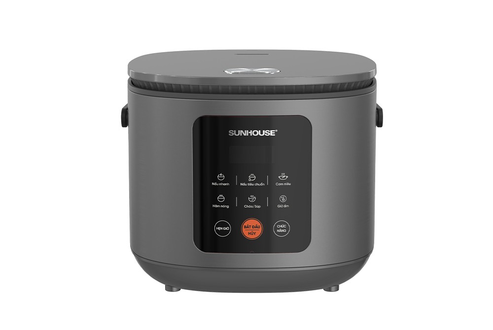 Nồi cơm điện tử 1.5L Sunhouse SHD8825 - 700W, 6 chức năng, Hẹn giờ nấu 24h, Chống dính Daikin 2 lớp, Lòng nồi 1.2mm - Hàng chính hãng