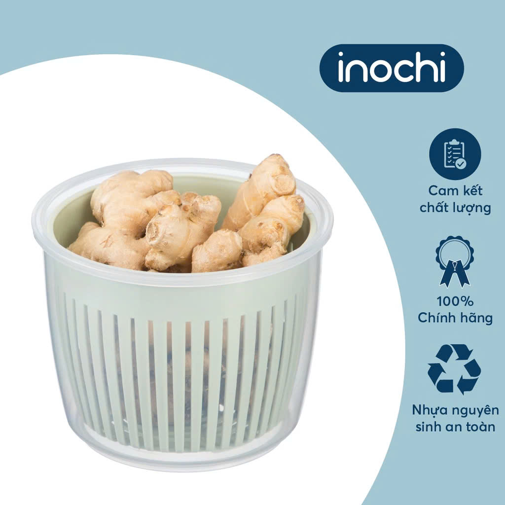 Hộp đựng hành tỏi oval Hokkaido chất liệu nhựa an toàn đạt chuẩn xuất Nhật Bản , EU - Hàng chính hãng (Tặng kèm khăn lau pakasa)