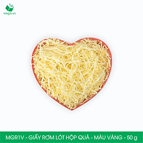 MGR1V - 50g  Giấy rơm lót hộp quà màu vàng - Giấy sợi rơm trang trí - Giấy vụn chống sốc
