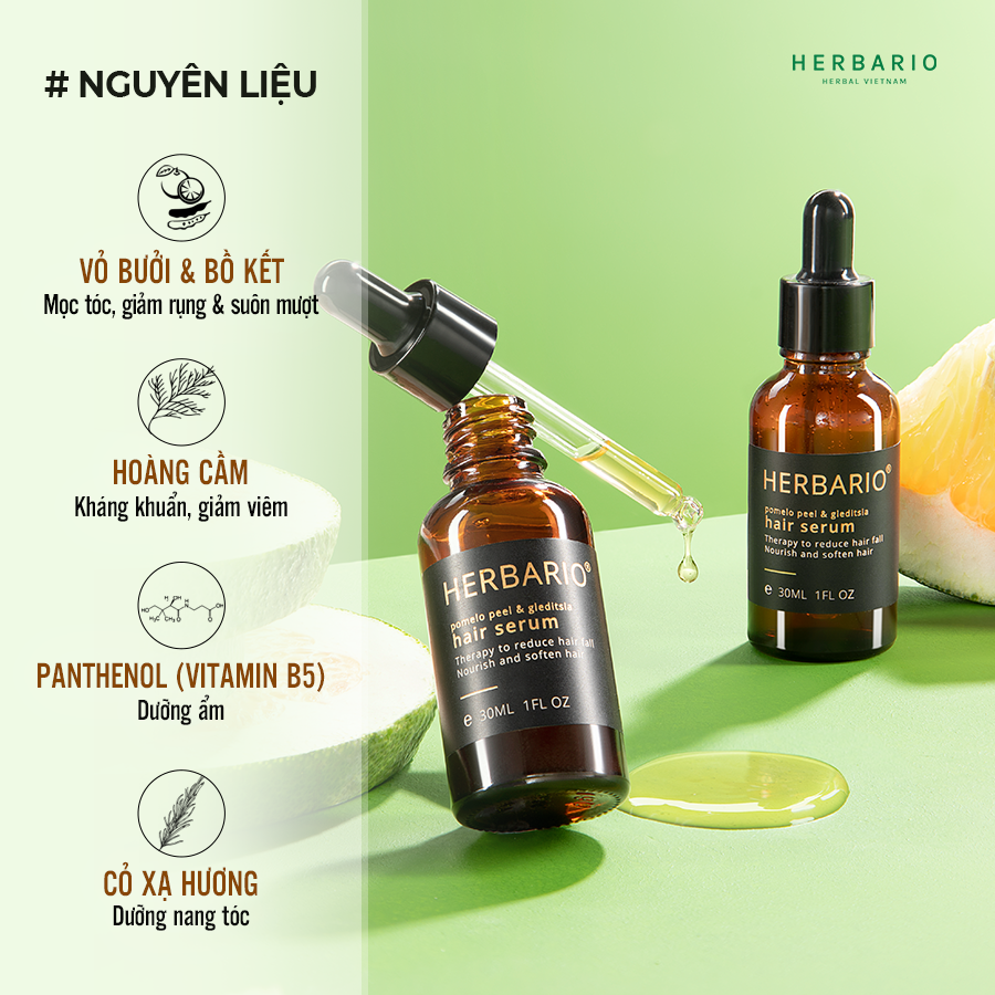 Combo nước dưỡng tóc vỏ bưởi & Bồ kết 100ml + Serum tinh chất mọc tóc vỏ bưởi & Bồ kết 30ml kích thích mọc tóc nhanh, giảm rụng tóc Giúp mọc tóc dày và đen