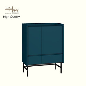[Happy Home Furniture] LAVIA, Tủ lưu trữ 2 ngăn kéo - 2 cửa mở - chân sắt, 80cm x 40cm x 104cm ( DxRxC), TCM_169