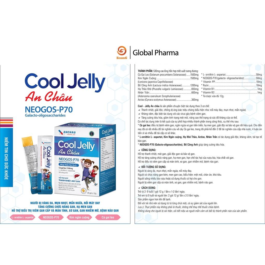 Thạch cool-jelly Dược Phẩm An Châu hỗ trợ thanh nhiệt bảo vệ gan hạn chế tác hại của rượu bia hộp 20 gói