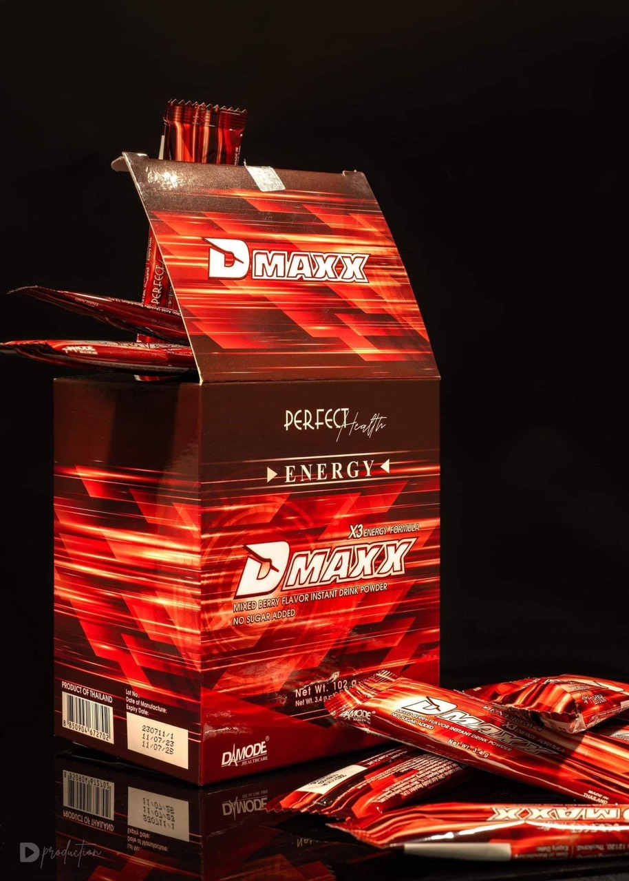 DMAXX thức uống bổ sung vitamin năng lượng không đường DAMODE 1 gói dùng thử màu đỏ