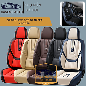 [Tặng Kèm 2 Gối] Bộ 5 Áo Bọc Ghế Ô Tô Da Nappa 9D Cao Cấp, Chống Nước Tốt, Dễ Vệ Sinh, Không Mùi, Có Chống Trượt (Mã 268) - Hàng Nhập Khẩu