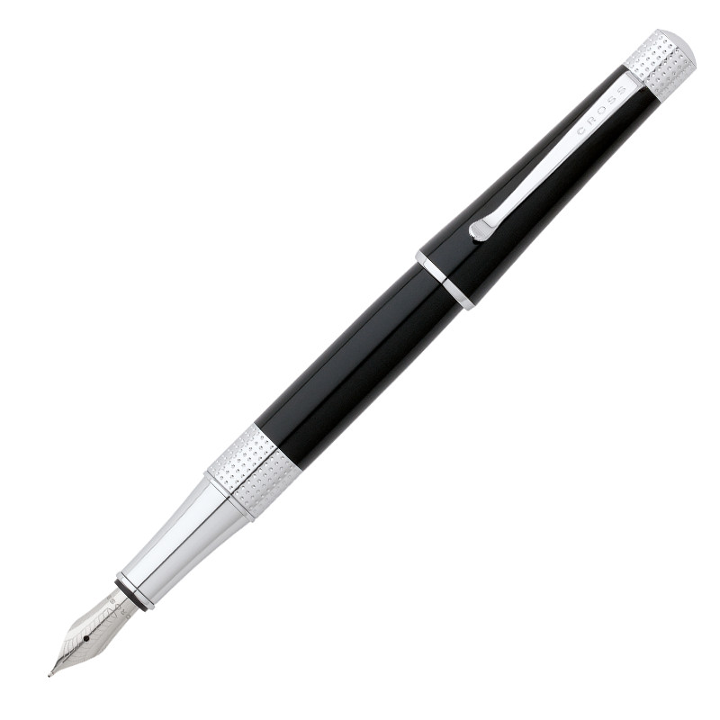 Bút Ký Doanh Nhân Viết Máy Cao Cấp Cross Beverly Sơn Mài màu đen Mạ Chrome Bóng
