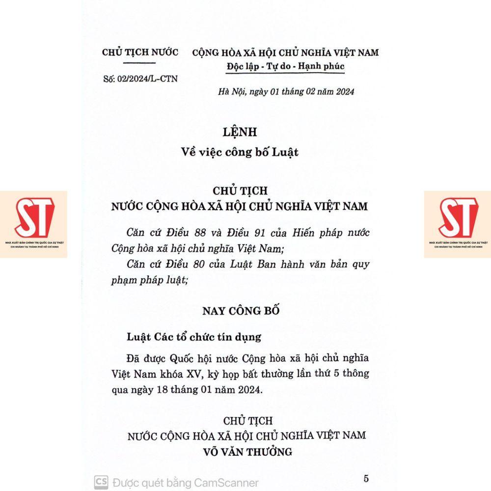 Sách - Luật Các Tổ Chức Tín Dụng - NXB Chính Trị Quốc Gia