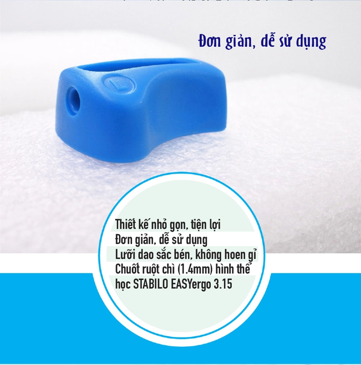 Chì bấm hình thể học STABILO EASYergo 3.15 MPE79 - Thuận tay phải, nét 3.15mm thân xanh lá (MPE79R-GN)