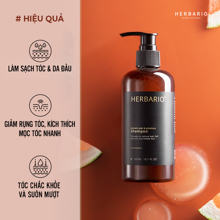 Dầu gội vỏ bưởi & Bồ kết 300ml sạch da đầu gàu, kích thích mọc tóc, giảm rụng tóc