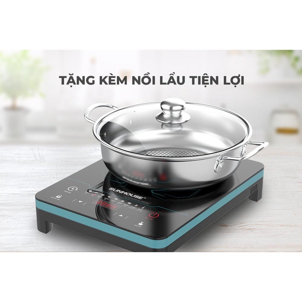 Bếp từ đơn Sunhouse SHD6873, Công suất 2200W, Mặt kính ceramic siêu bền, Phím bấm cảm ứng hiện đại, Hàng chính hãng - Bảo hành 12 tháng