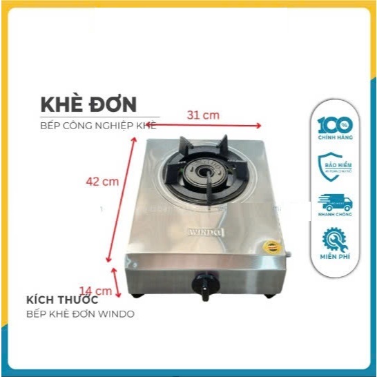 Bếp gas Đơn khè Windo Áp Cao (bán công nghiệp lữa mạnh)- Hàng Chính Hãng