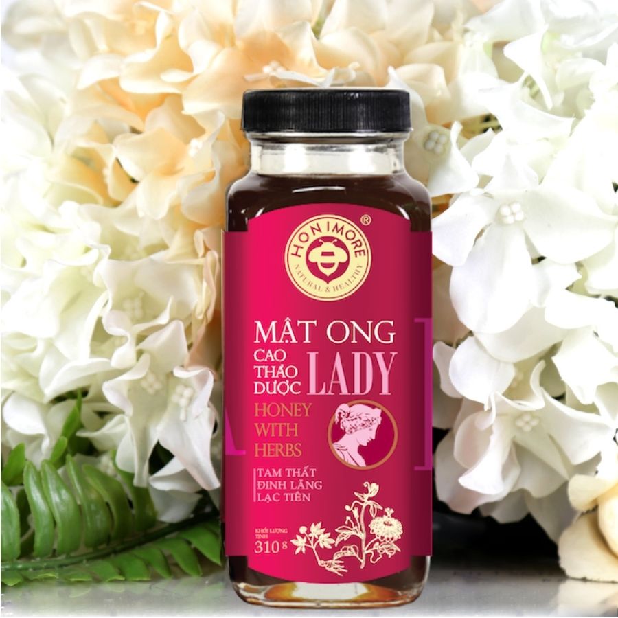 Combo Mật ong cao thảo dược Lady Honimore 310g/chai tặng 1 chai mật ong Hoa Vải Thiều Honimore 360g/chai