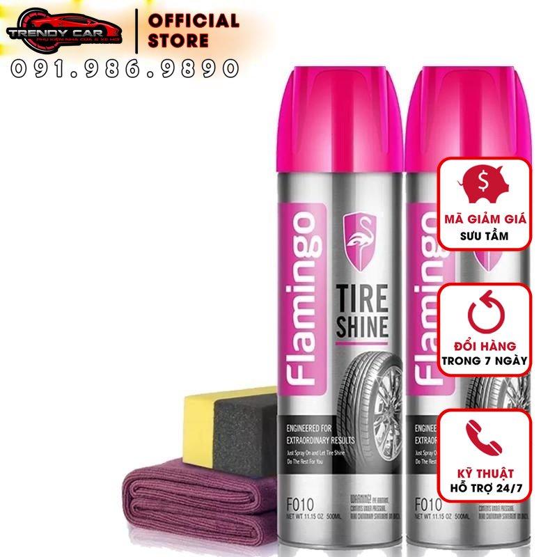 Chai Xịt Bóng Lốp Xe Phục Hồi Và Làm Sáng Lốp Xe Ô Tô Thương Hiệu Flamingo Tire Shine F010