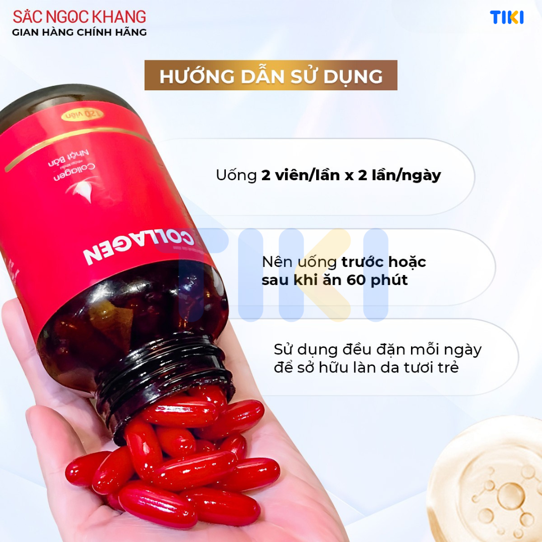 Combo dưỡng da và hỗ trợ giảm sạm, nám, tàn nhang: Collagen 60 viên và Sắc Ngọc Khang ++ 60 viên