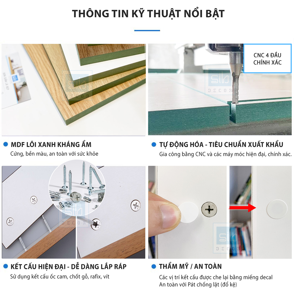 Tủ Quần Áo Simple Kết Hợp Cửa Lùa Hiện Đại Thương Hiệu SIB Decor TA06