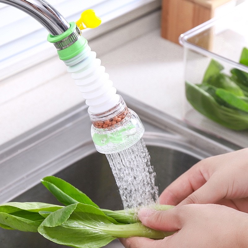 Vòi tăng áp suất , đầu vòi nối rửa bát tăng áp xoay 360 độ cho bồn rửa chén có than hoạt tính