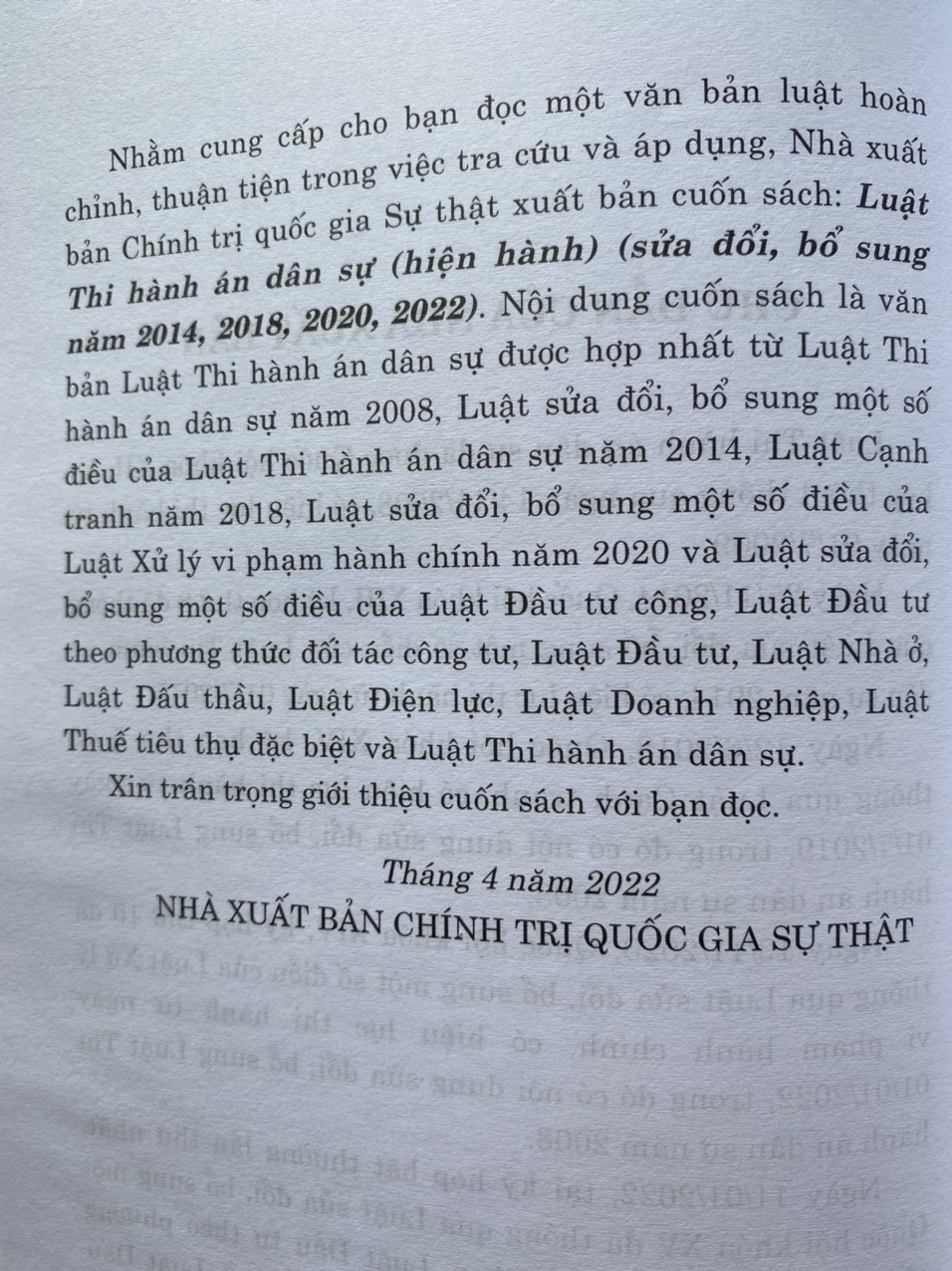 Luật Thi Hành Án Dân Sự ( Hiện Hành ) ( Sửa Đổi, Bổ Sung Năm 2014, 2018, 2020, 2022 )