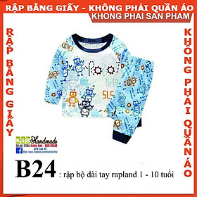 Rập giấy bộ dài thun bé trai mã B24 (BẢN VẼ)