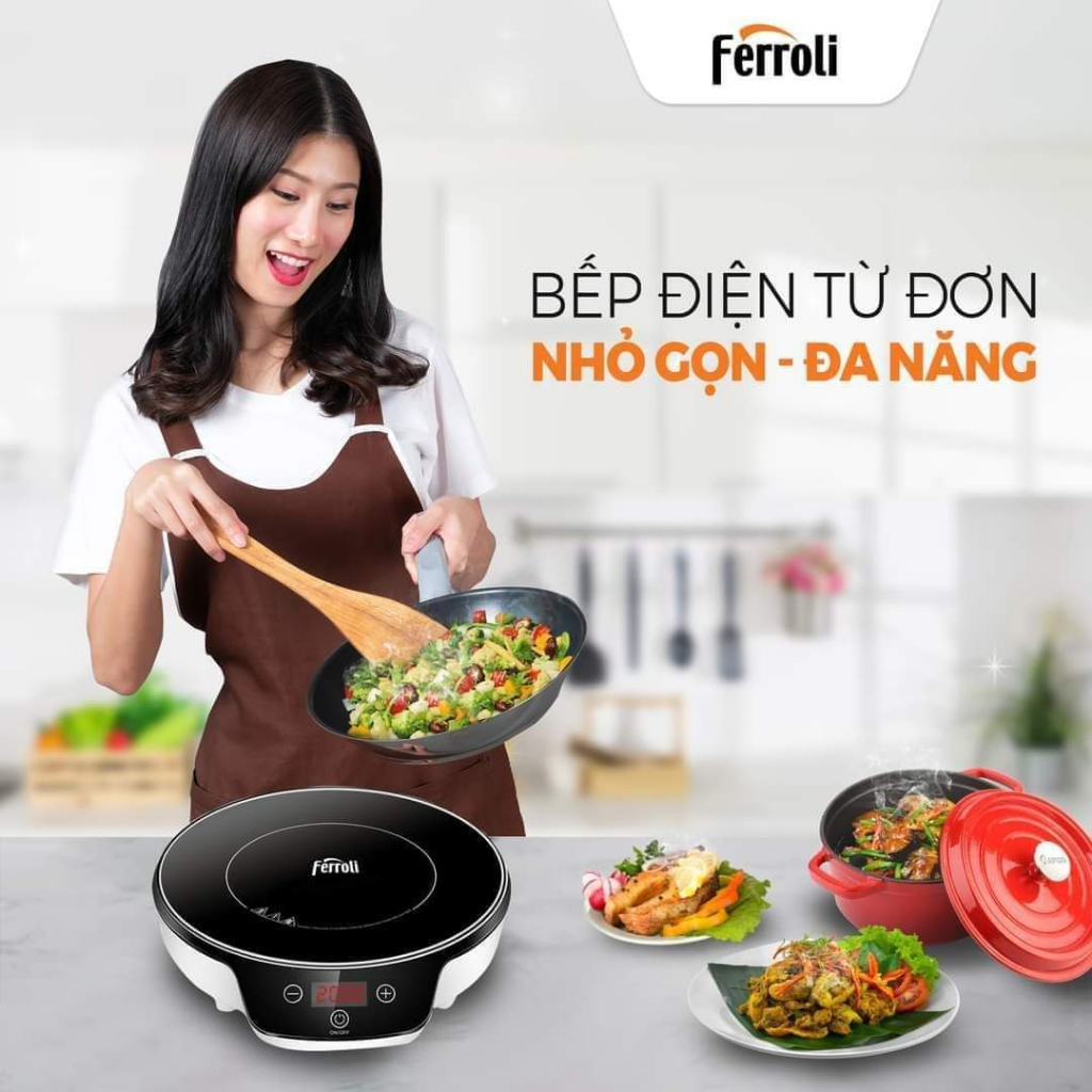 Bếp từ đơn tròn FI2000RS chính hãng của Ferroli, sang trọng, cao cấp, công suất cao 2000W, bảo hành chính hãng 1 năm - Hàng chính hãng