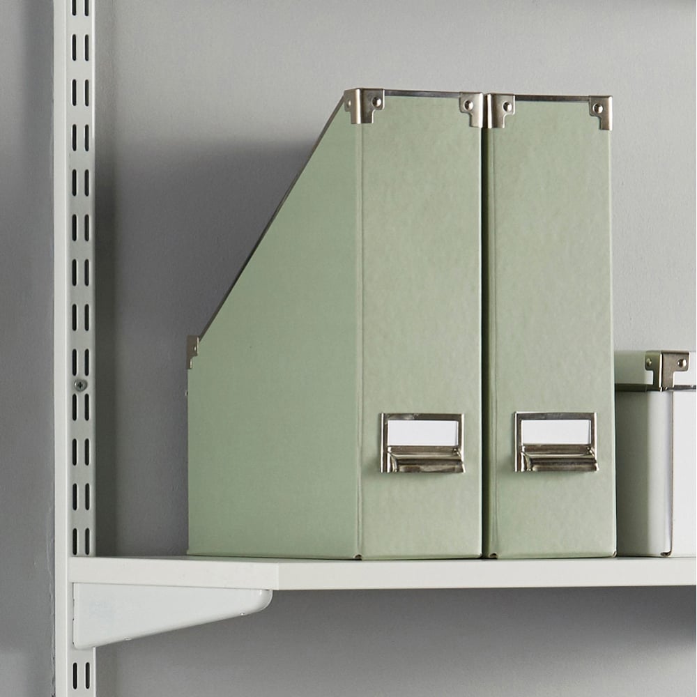 Kệ Railshelf 2 tầng H60cm - Kệ treo tường tùy biến kích thước & vị trí hiện đại - Bằng thép sơn tĩnh điện, kệ gỗ MFC phủ melamine