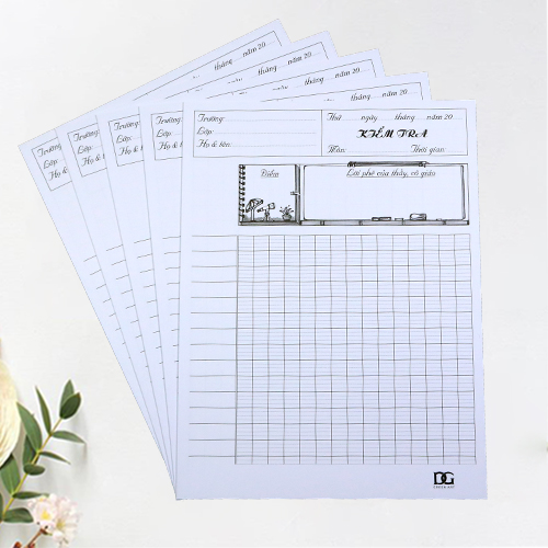 Giấy kiểm tra kẻ ngang rõ tiện lợi cho học sinh ,giấy trắng dày đẹp viết không lem, bộ gồm 2 hộp 30 tờ đôi GKT07-08 Green Art - Hàng chính hãng